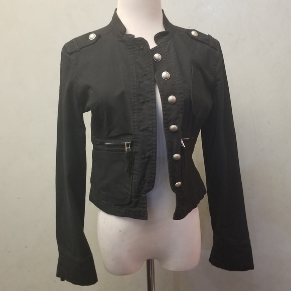 Taxi Jackets & Blazers - Taxi black bomber jacket metal buttons (Y5)